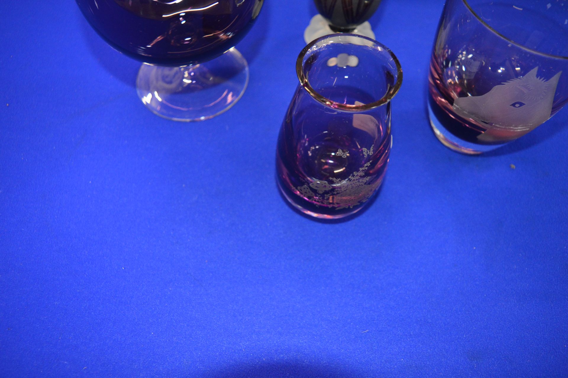 Four Purple Glass Vases etc. - Image 2 of 4