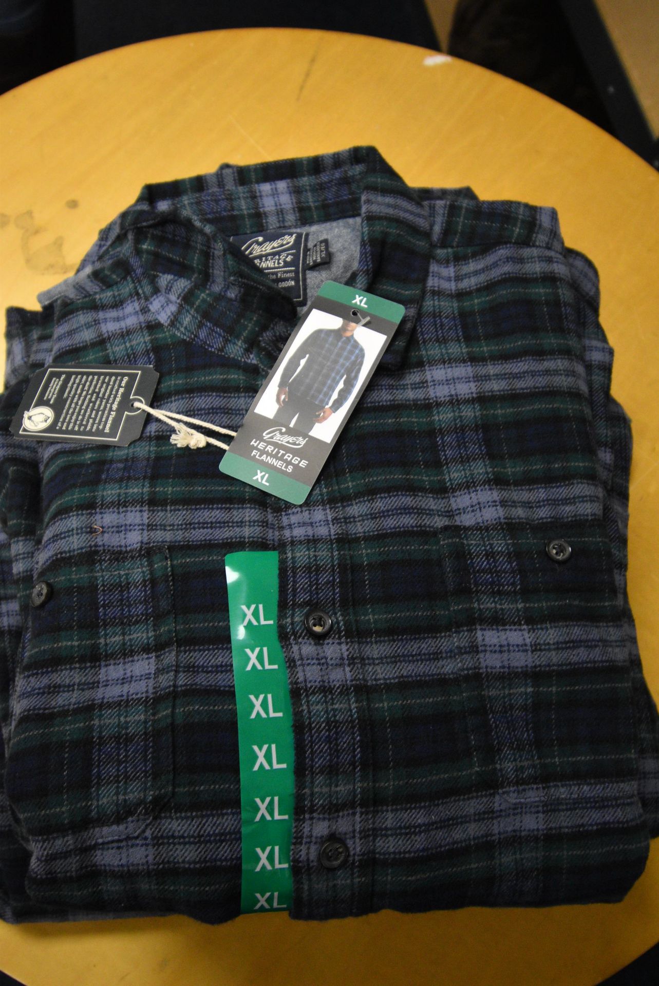 *Grayers Heritage Flannels Checked Shirt in Blue & Green Size: XL