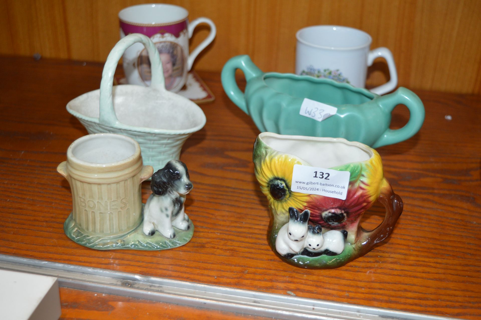 Decorative Posy Holders and Commemorative Mugs