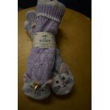 *Two Pairs of Jane & Bleecker Unicorn & Cat Slipper Socks