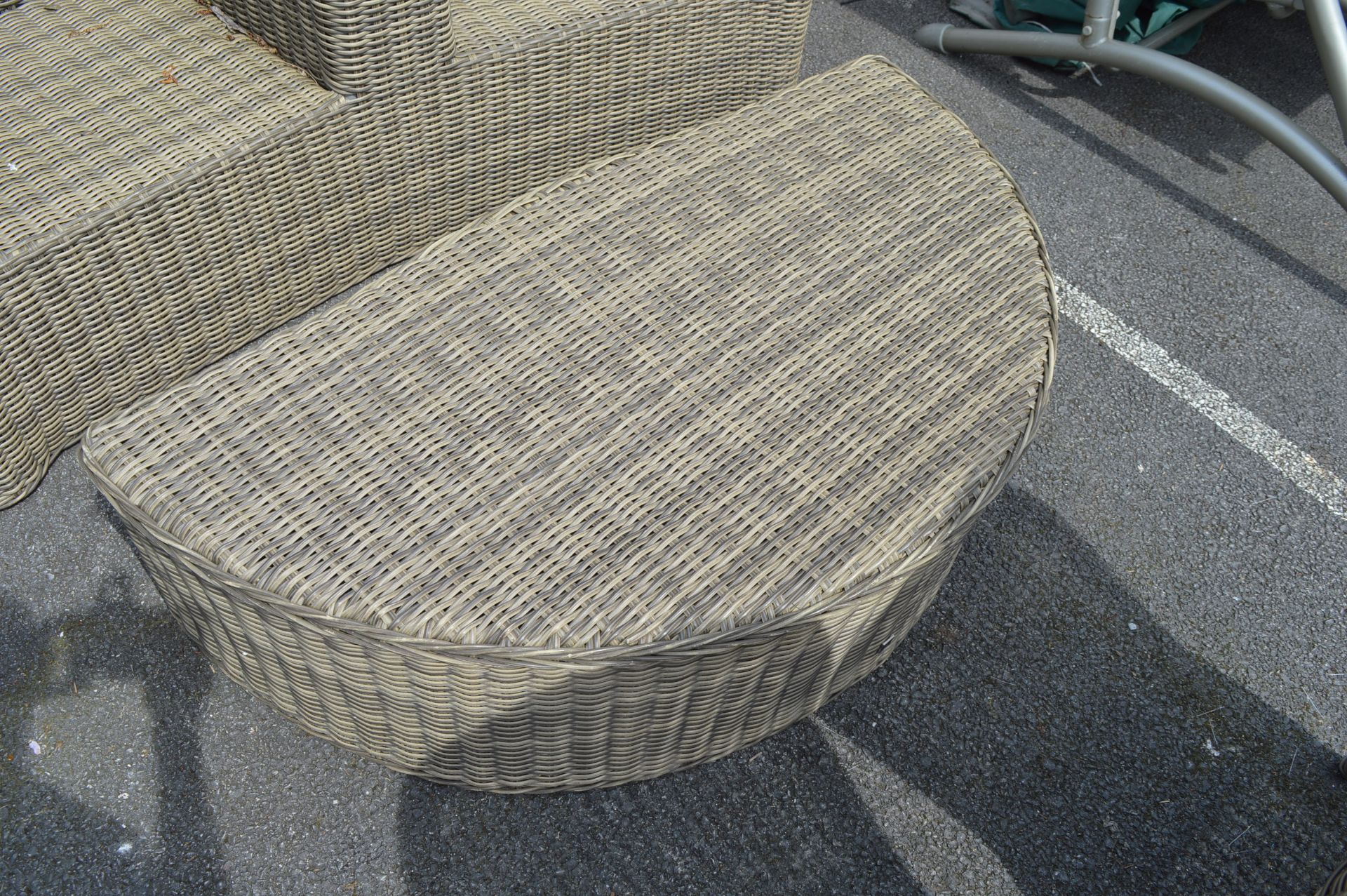 Two Seat Patio Sofa and Semicircular Coffee Table - Image 2 of 2