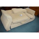 Cream Upholstered Two Seat Sofa Bed
