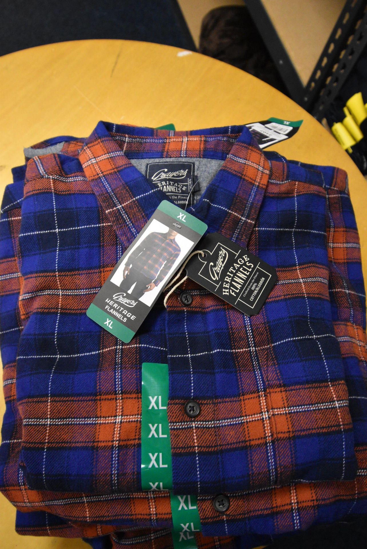 *Grayers Heritage Flannels Checked Shirt in Terracotta/Blue Size: XL