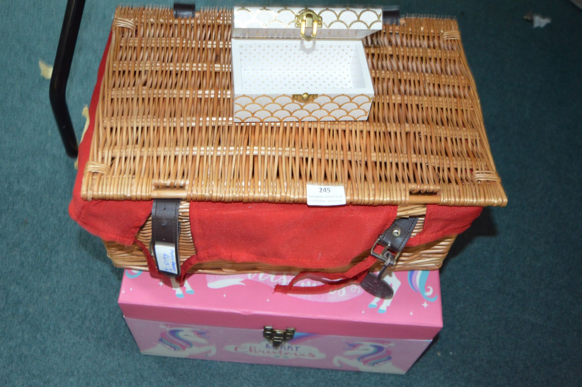 Picnic Basket and Two Gift Boxes