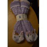 *Two Pairs of Jane & Bleecker Unicorn Slipper Socks