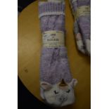 *Two Pairs of Jane & Bleecker Unicorn & Cat Slipper Socks