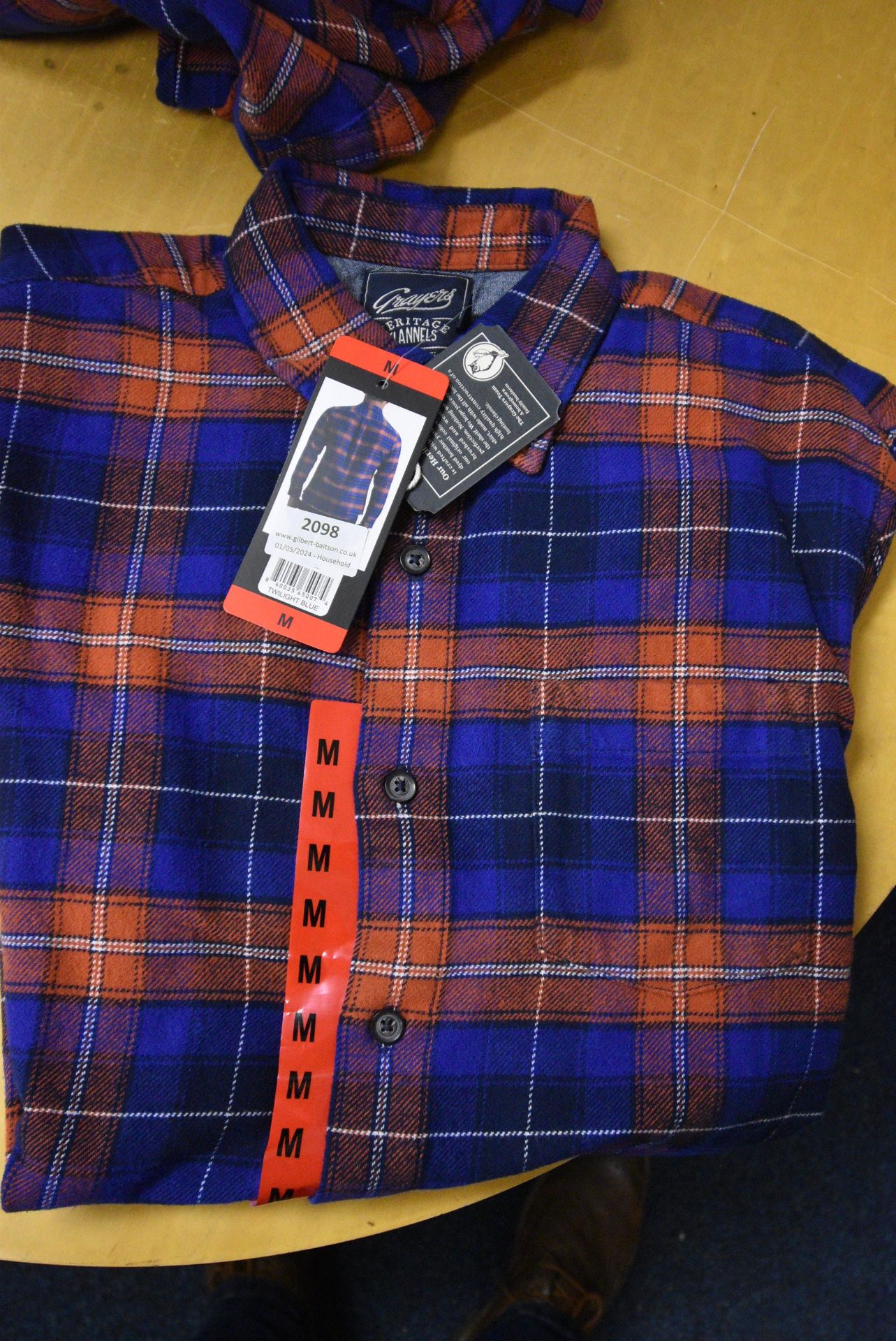 *Grayers Heritage Flannels Checked Shirt in Terracotta/Blue Size: M