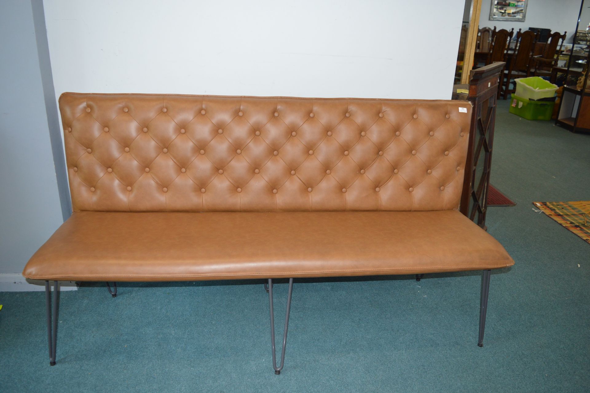 Faux Leather Bench Seat