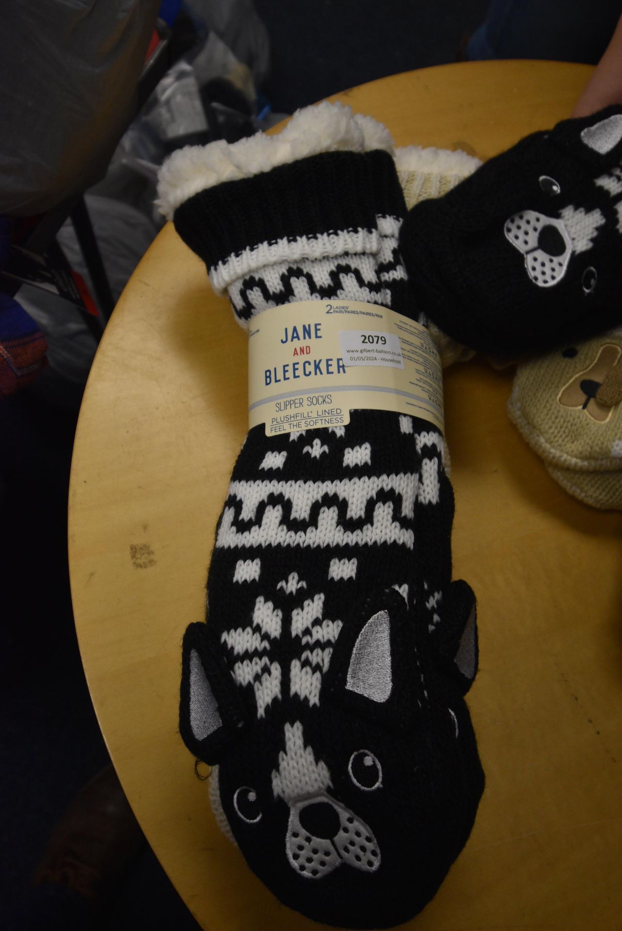 *Two Pairs of Jane & Bleecker Dog Slipper Socks