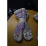 *Two Pairs of Jane & Bleecker Unicorn & Cat Slipper Socks