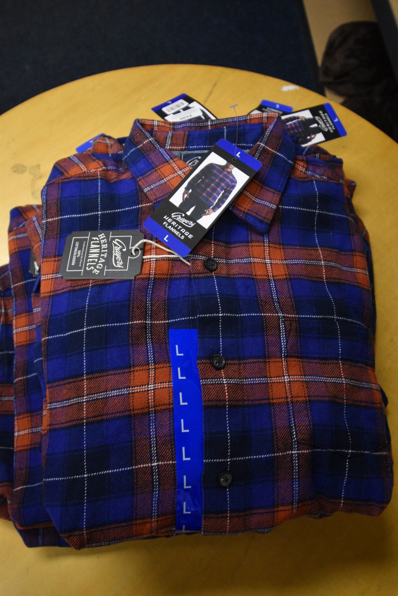 *Grayers Heritage Flannels Checked Shirt in Terracotta/Blue Size: L