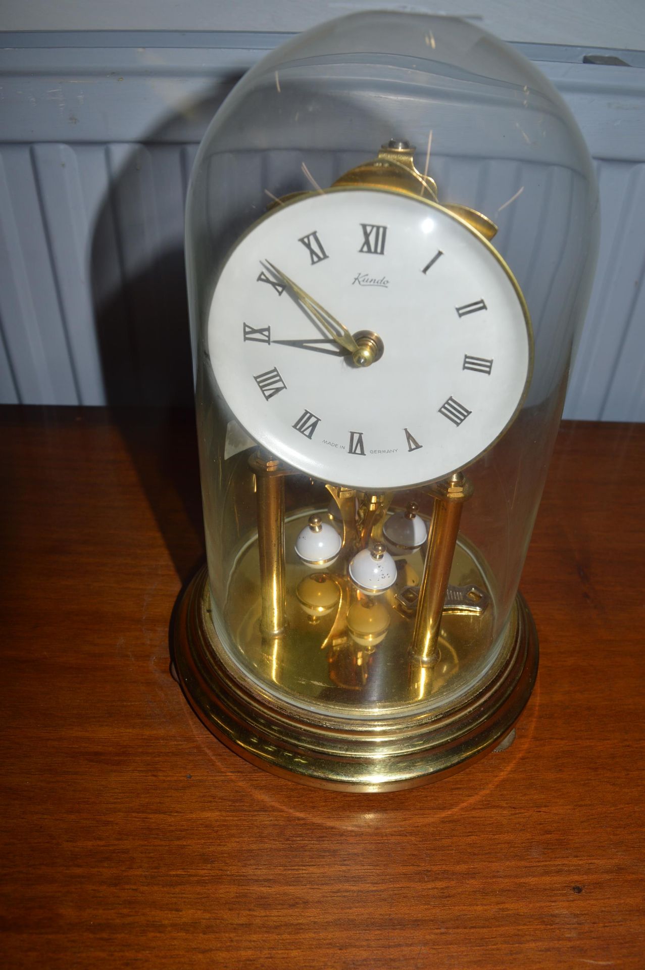 Brass Skeleton Clock with Dome