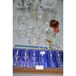 Decorative Glass Dishes, Wine Glasses, etc.