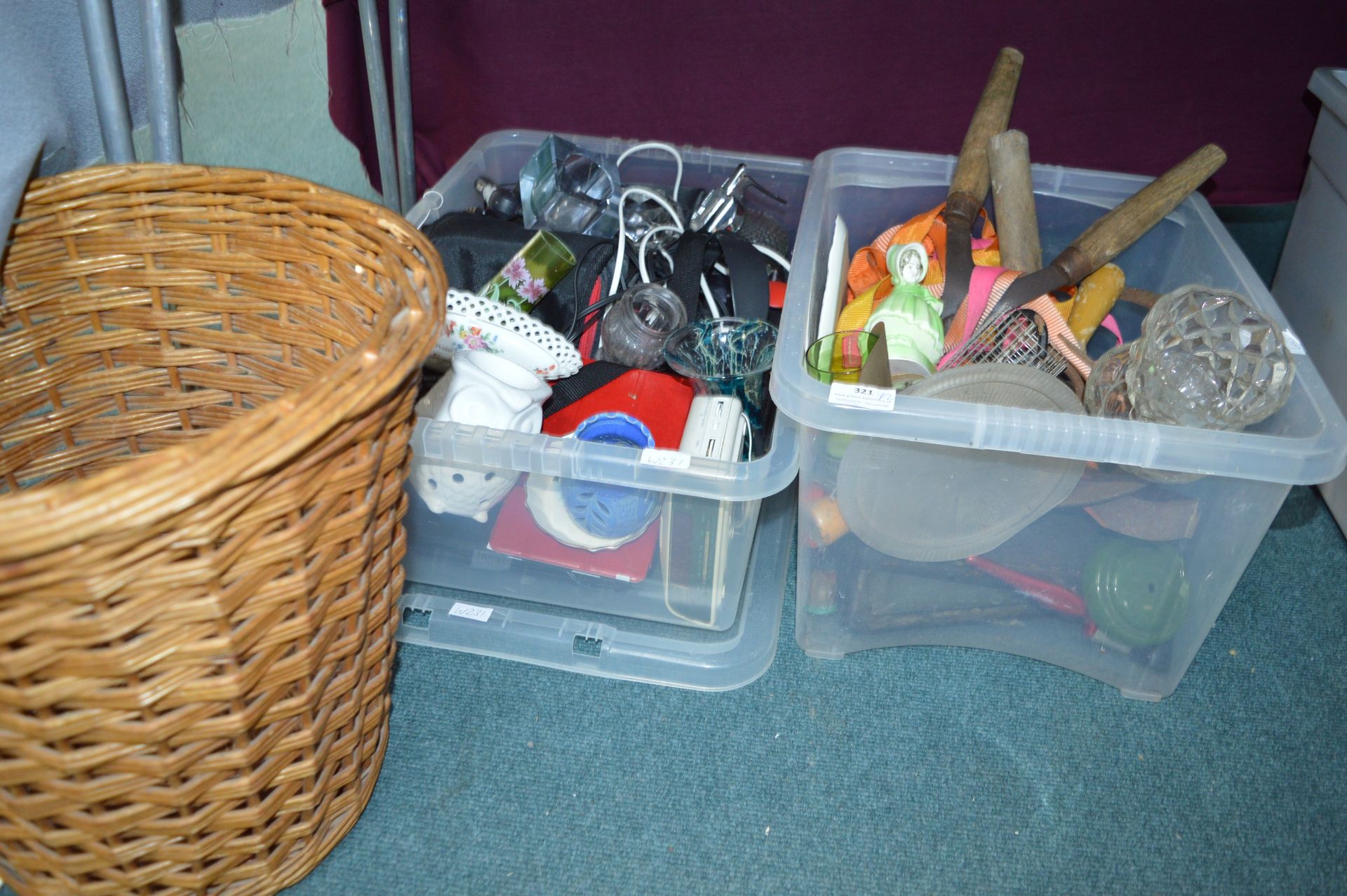 Two Storage Boxes Containing Household Goods, Gard