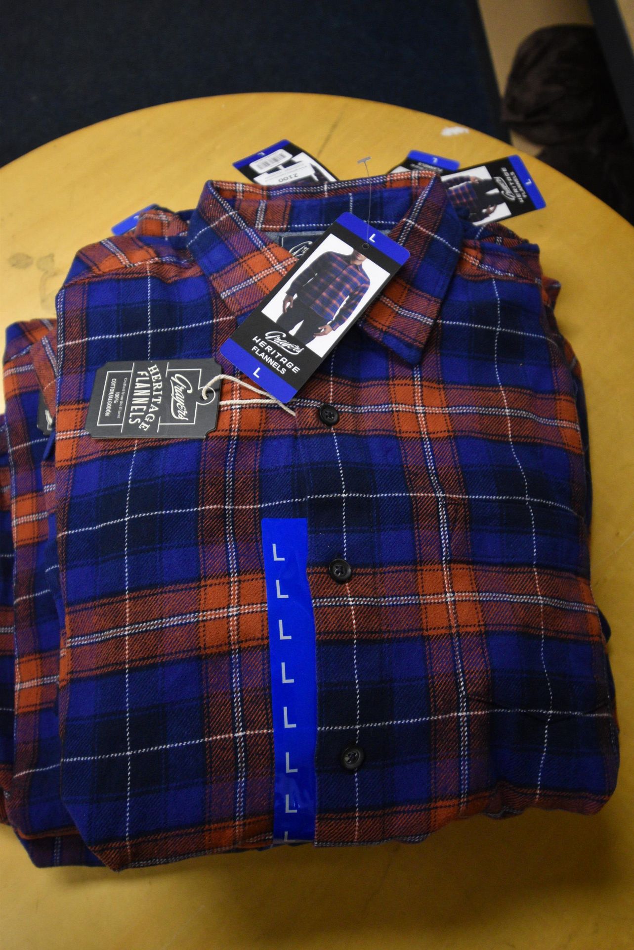 *Grayers Heritage Flannels Checked Shirt in Terracotta/Blue Size: L