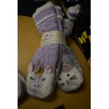 *Two Pairs of Jane & Bleaker Unicorn & Cat Slipper Socks