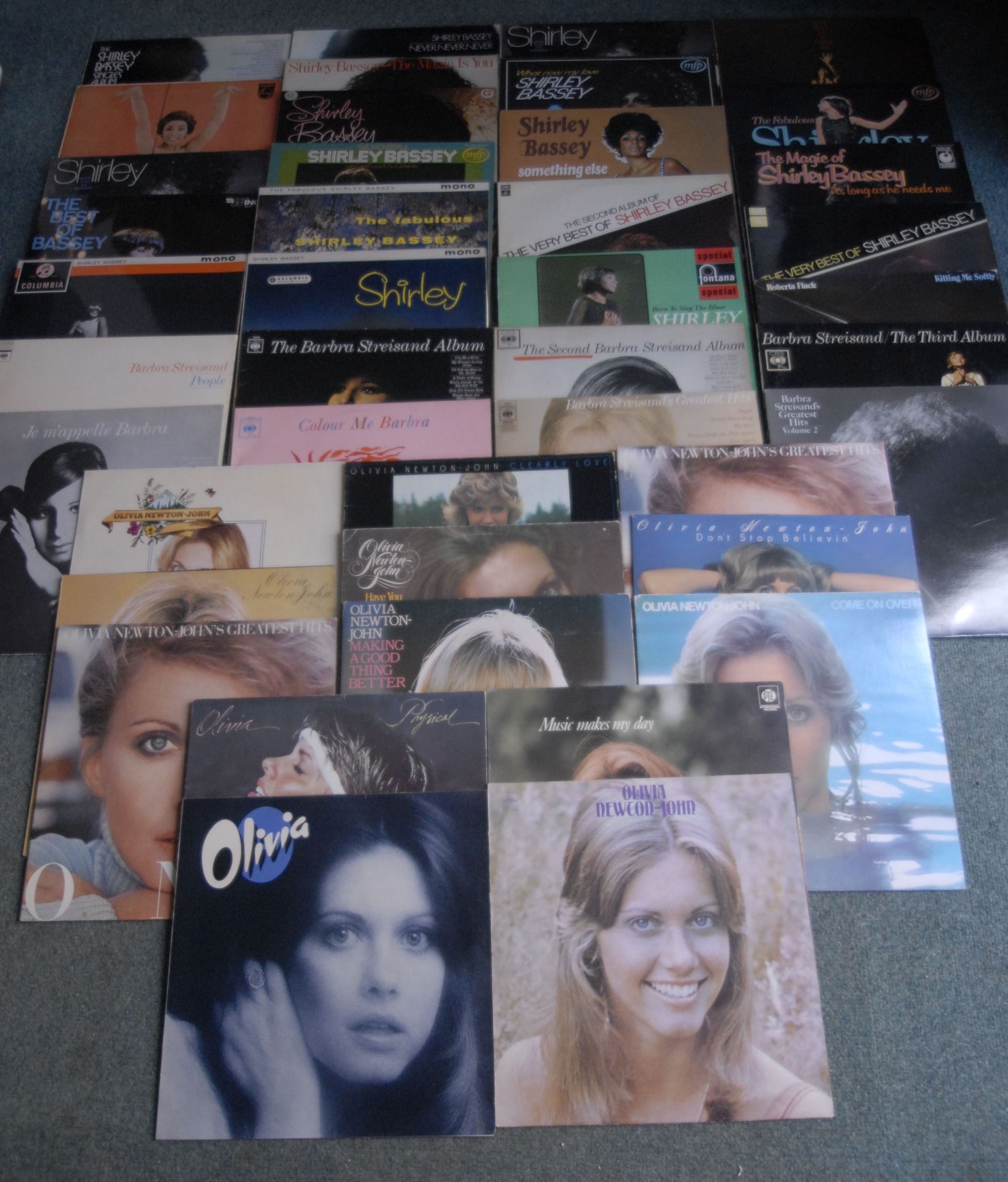 12" LP Records (female singers) Including Eight Barbara Streisand and Thirteen Oliva Newton-John