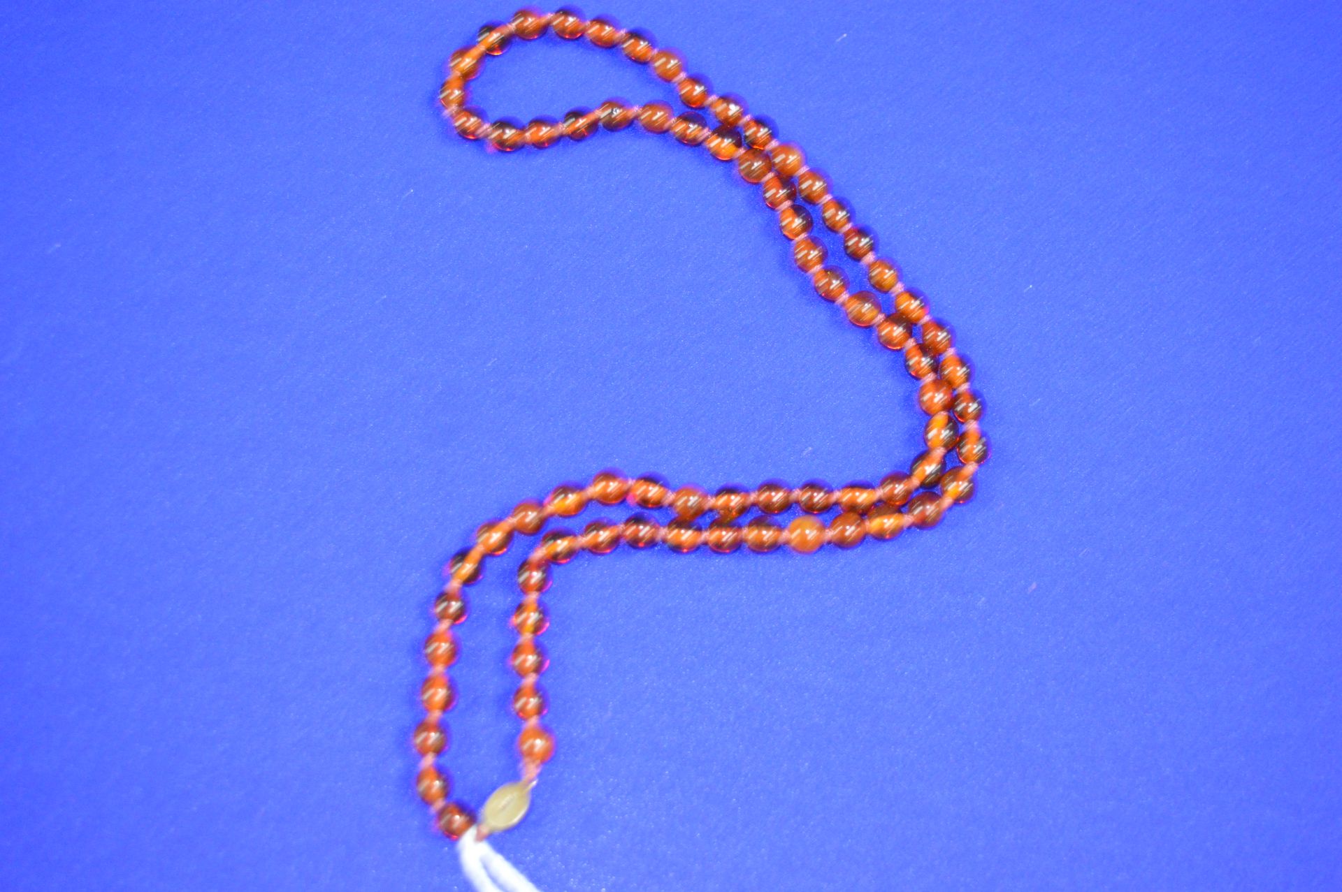 Amber Bead Necklace with Silver Findings