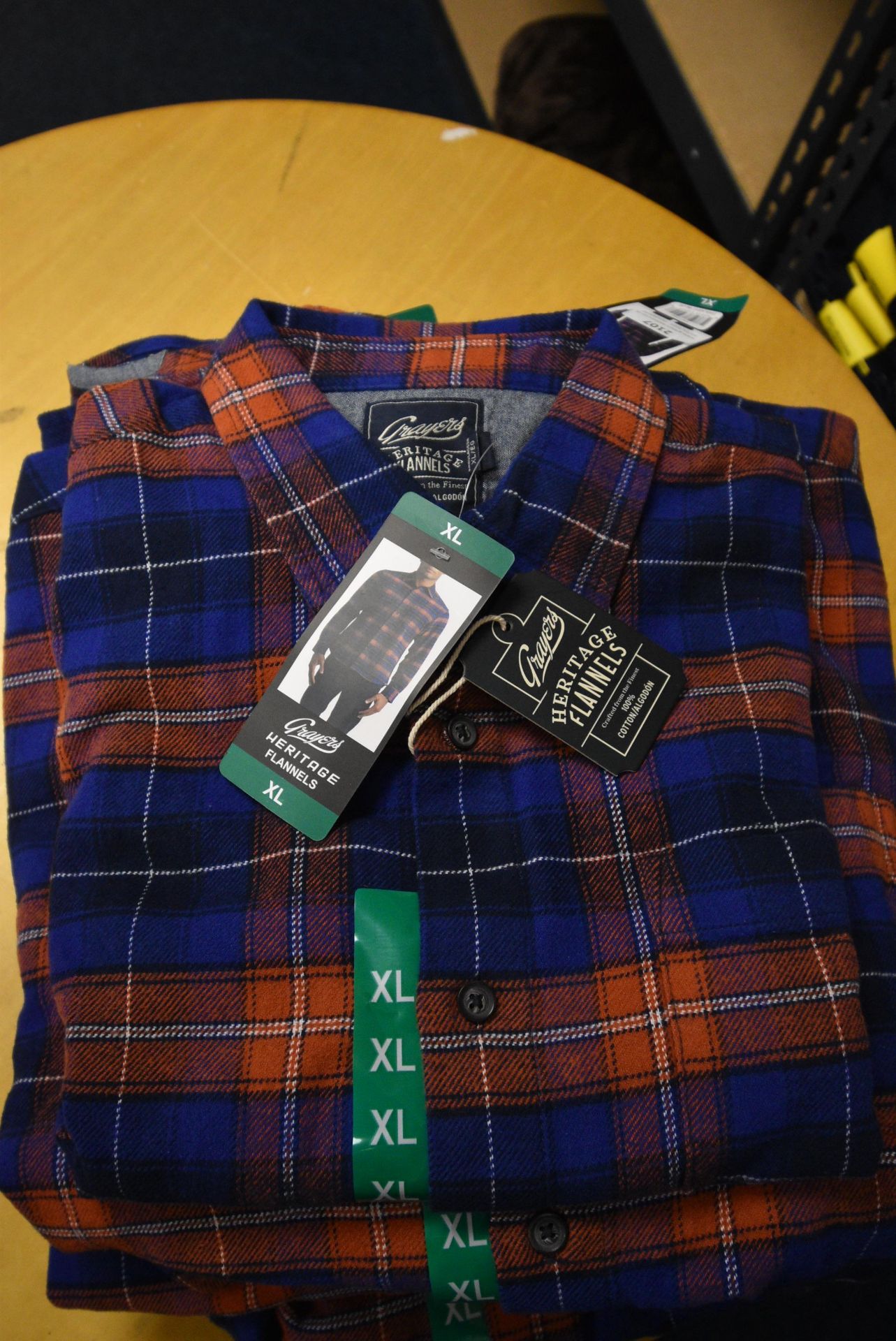 *Grayers Heritage Flannels Checked Shirt in Terracotta/Blue Size: XL