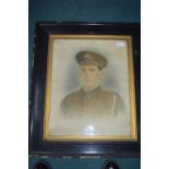 Framed WWI Hand Tinted Photo of a Soldier