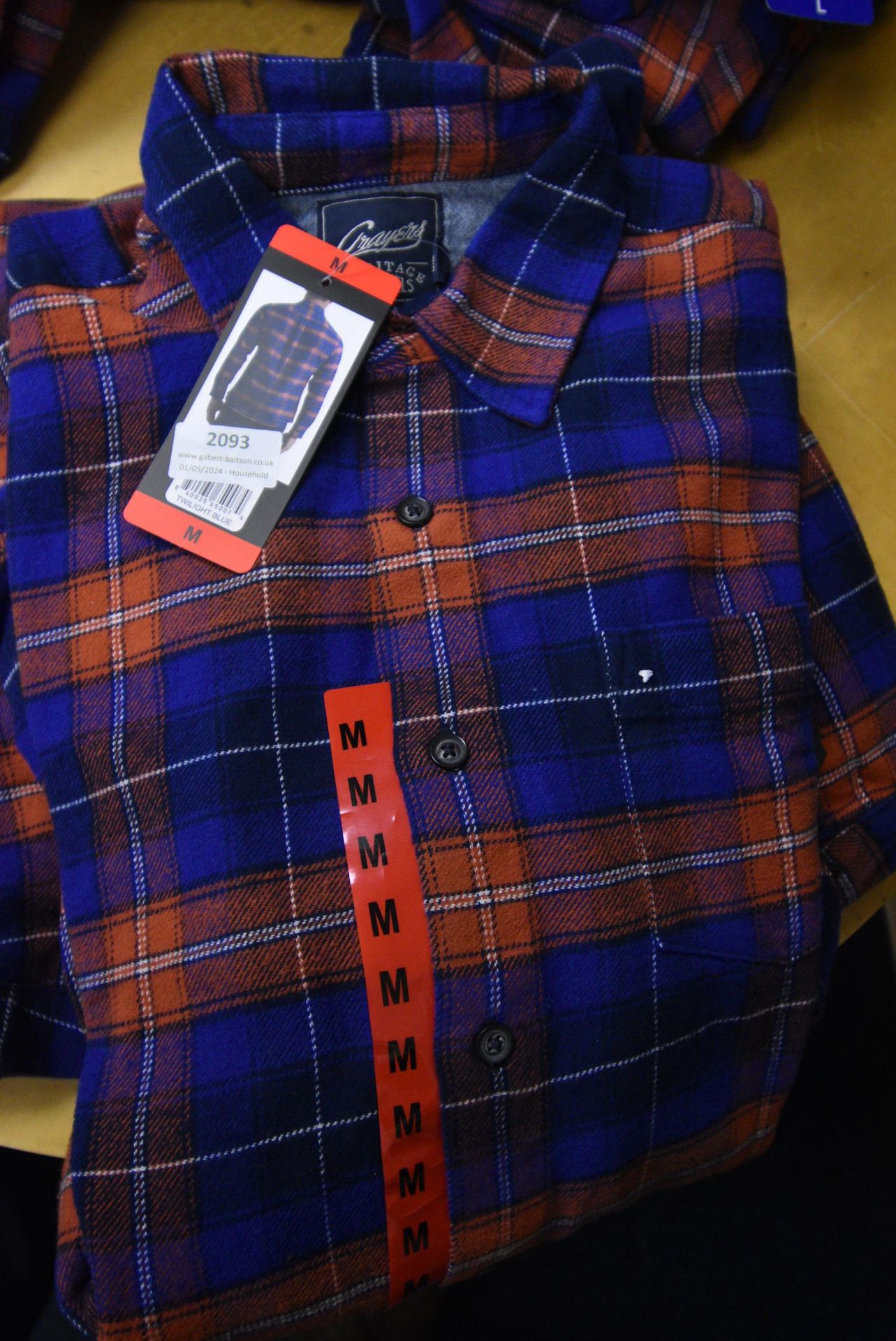 *Grayers Heritage Flannels Checked Shirt in Terracotta/Blue Size: M