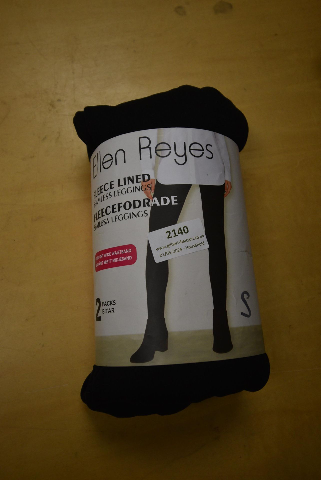 *Ellen Reynes Fleece Lined Seamless Leggings 2pk Size: S