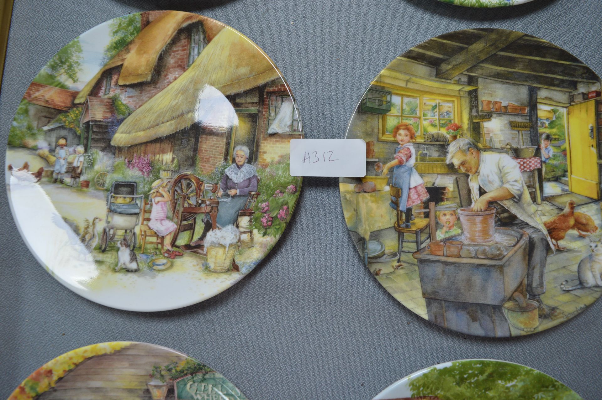 Six Royal Doulton Old Country Grass Wall Plates - Image 2 of 3