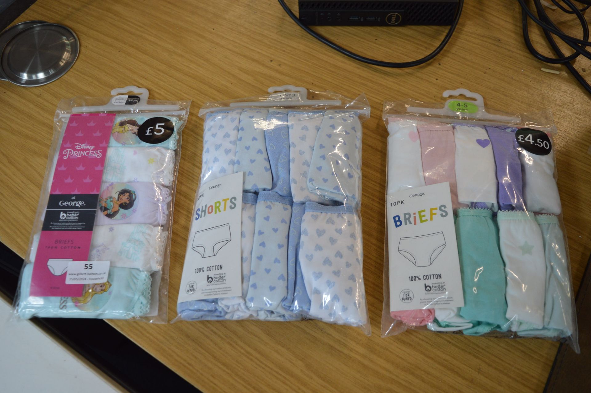 Three Packs of Girl's Briefs (assorted sizes)