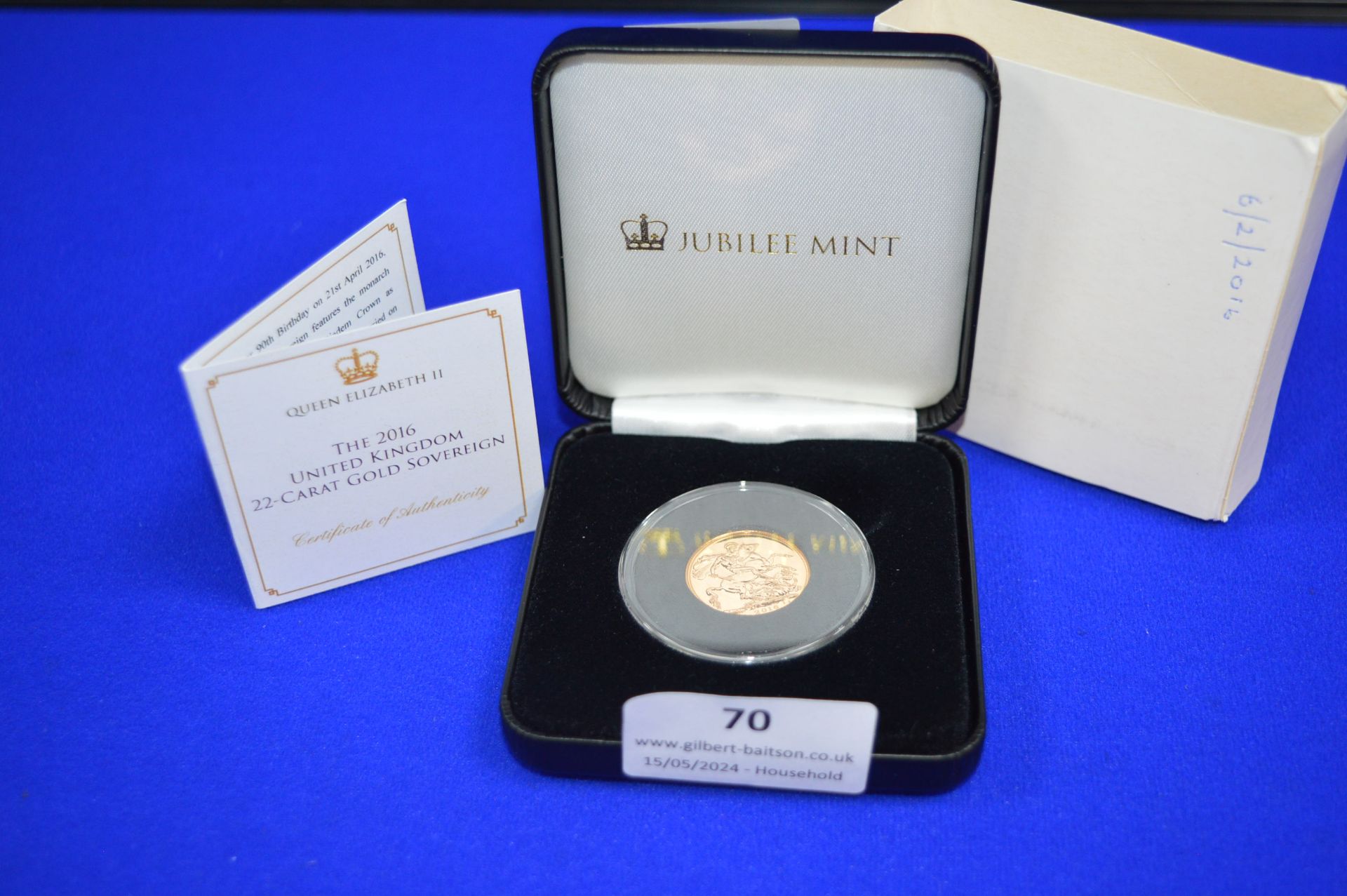 Jubilee Mint 2016 UK 22ct Gold Sovereign 7.98g