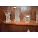 Six Cut Glass Lead Crystal Vases