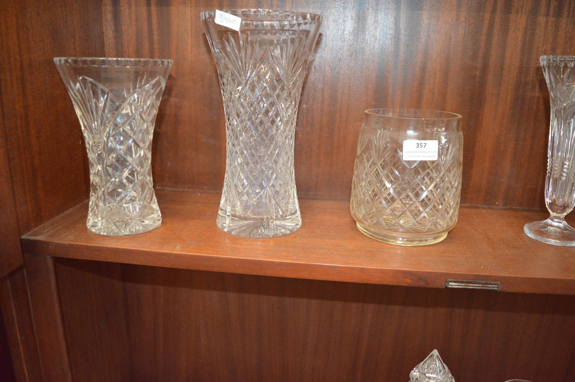 Six Cut Glass Lead Crystal Vases