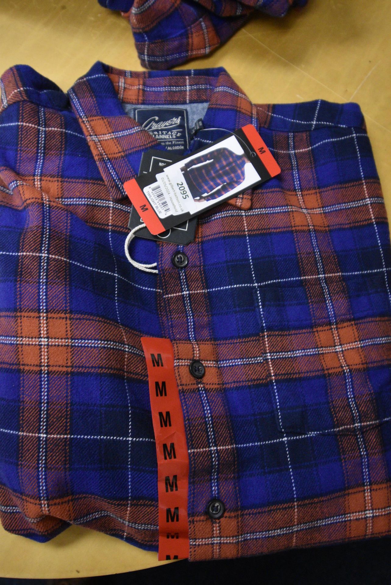 *Grayers Heritage Flannels Checked Shirt in Terracotta/Blue Size: M