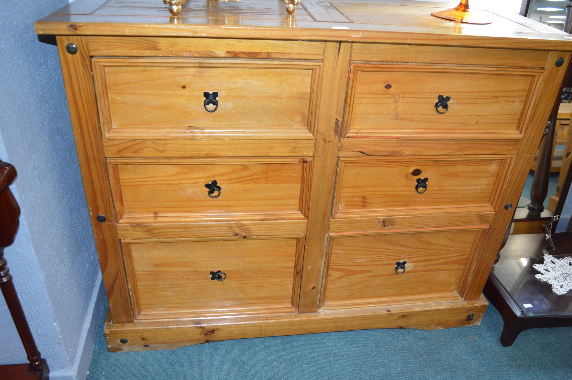 Solid Pine Six Drawer Chest