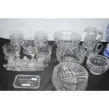 Cut Glass Lead Crystal Bowls, Cruet Set, Dessert D