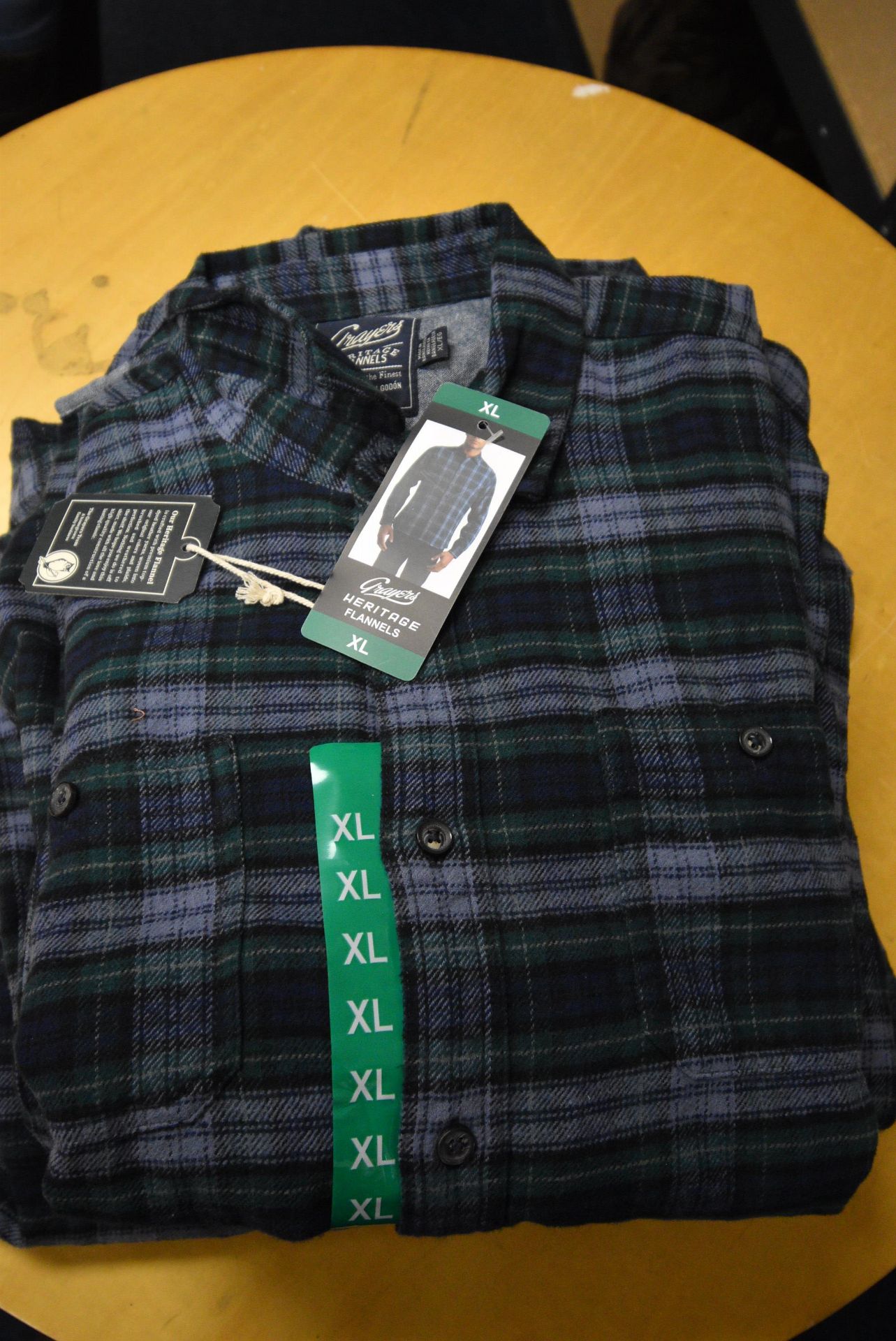 *Grayers Heritage Flannels Checked Shirt in Blue & Green Size: XL