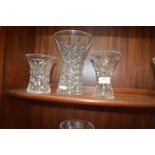 Six Cut Glass Lead Crystal Vases