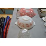 Two Pyrex Gooseberry Cinderella Bowls, plus Jelly Moulds, and a Caster