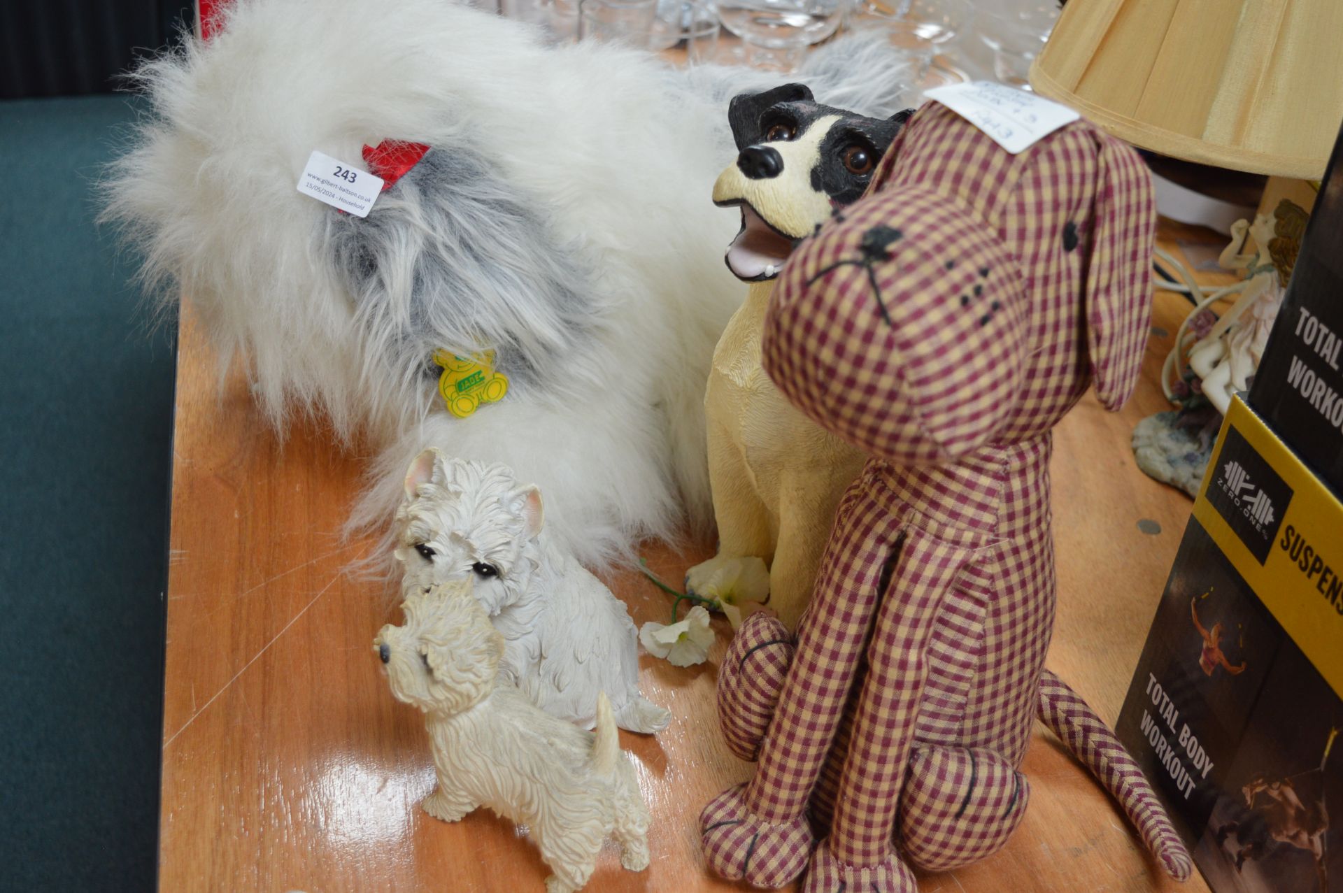 Five Dogs Including Sheepdog Soft Toy, Doorstop, e