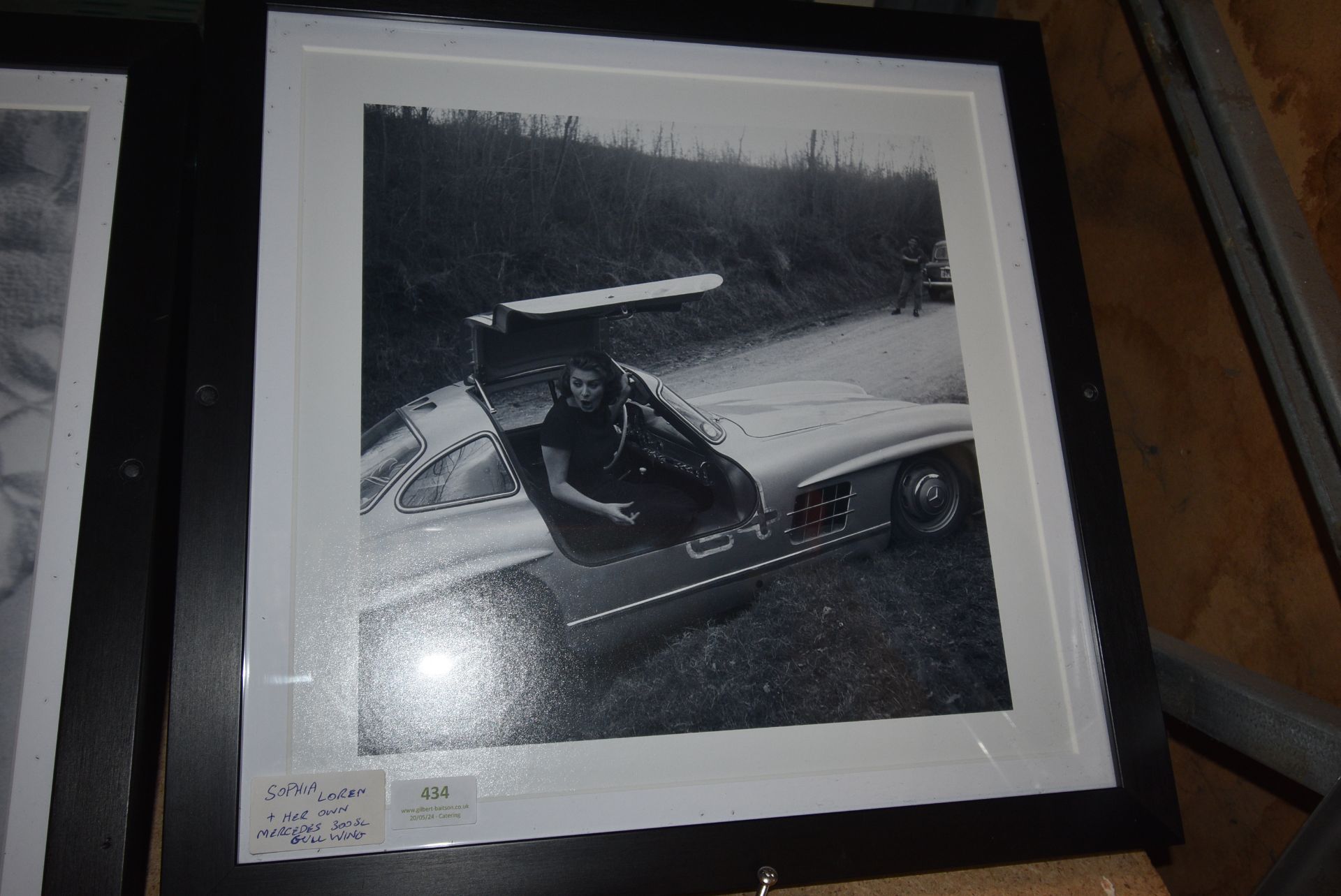 Sophia Loren with Her Mercedes 300 SL Framed Photo