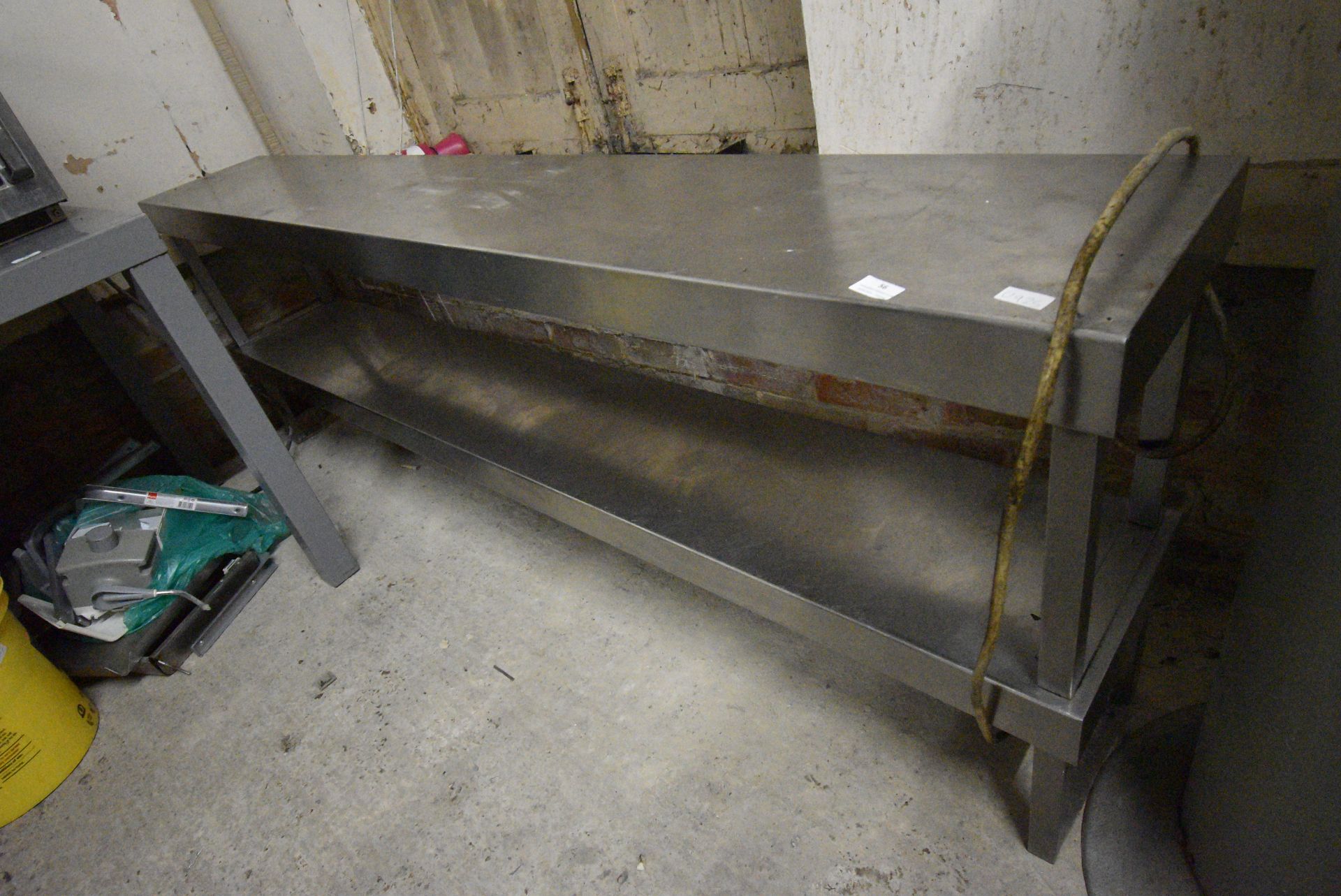 Stainless Steel Two Tier Shelf ~2m long