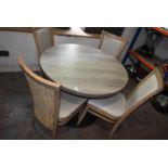 100cm Circular Single Pedestal Table with Four Chairs