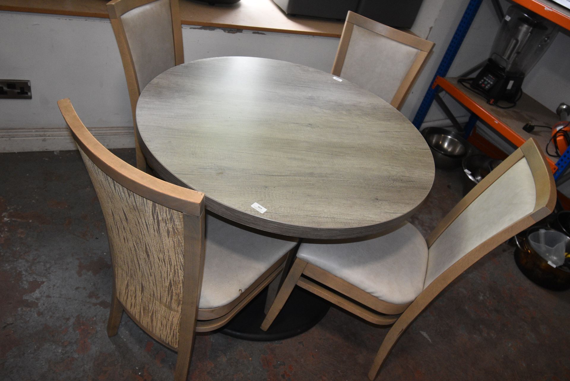 100cm Circular Single Pedestal Table with Four Chairs