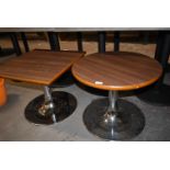 One 60cm Circular and One 60cm Square Tables 50cm high