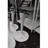 Two Square Tabletop and Pedestal 65x65cm x 70cm hi