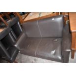 Brown Leatherette Two Seat Sofa