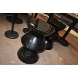 Two Black Solid Stools