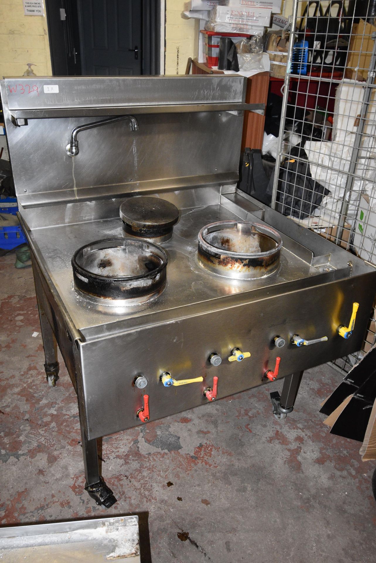 Three Burner Wok Cooker 100x95cm x 130cm high