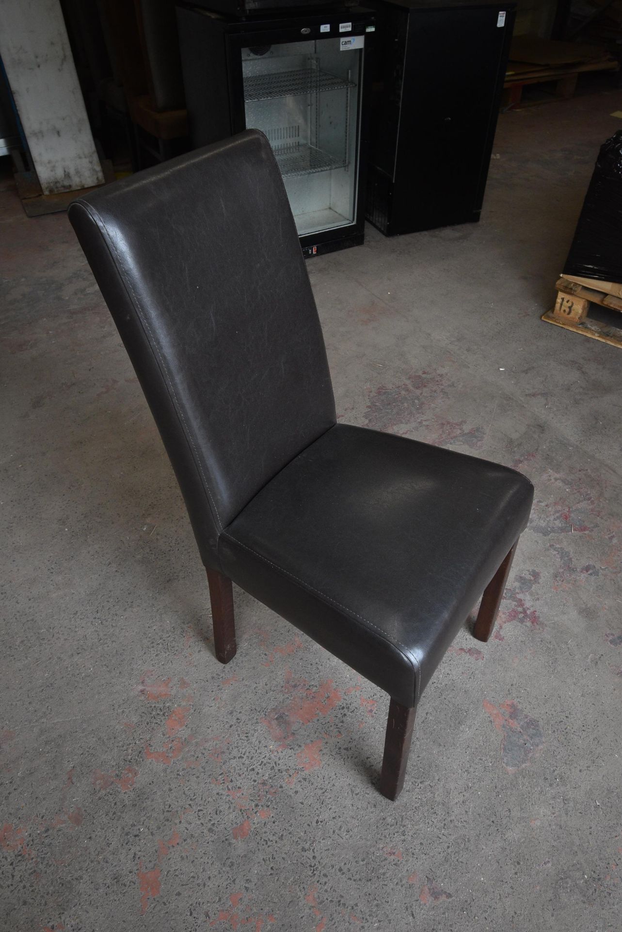 Five Brown Leatherette Chairs