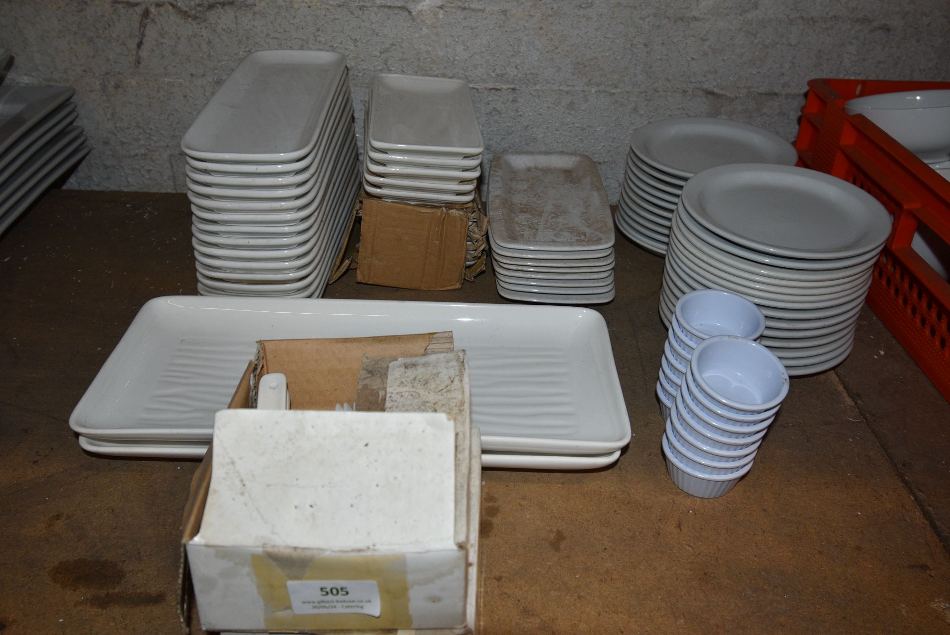 Quantity of Assorted White Platters