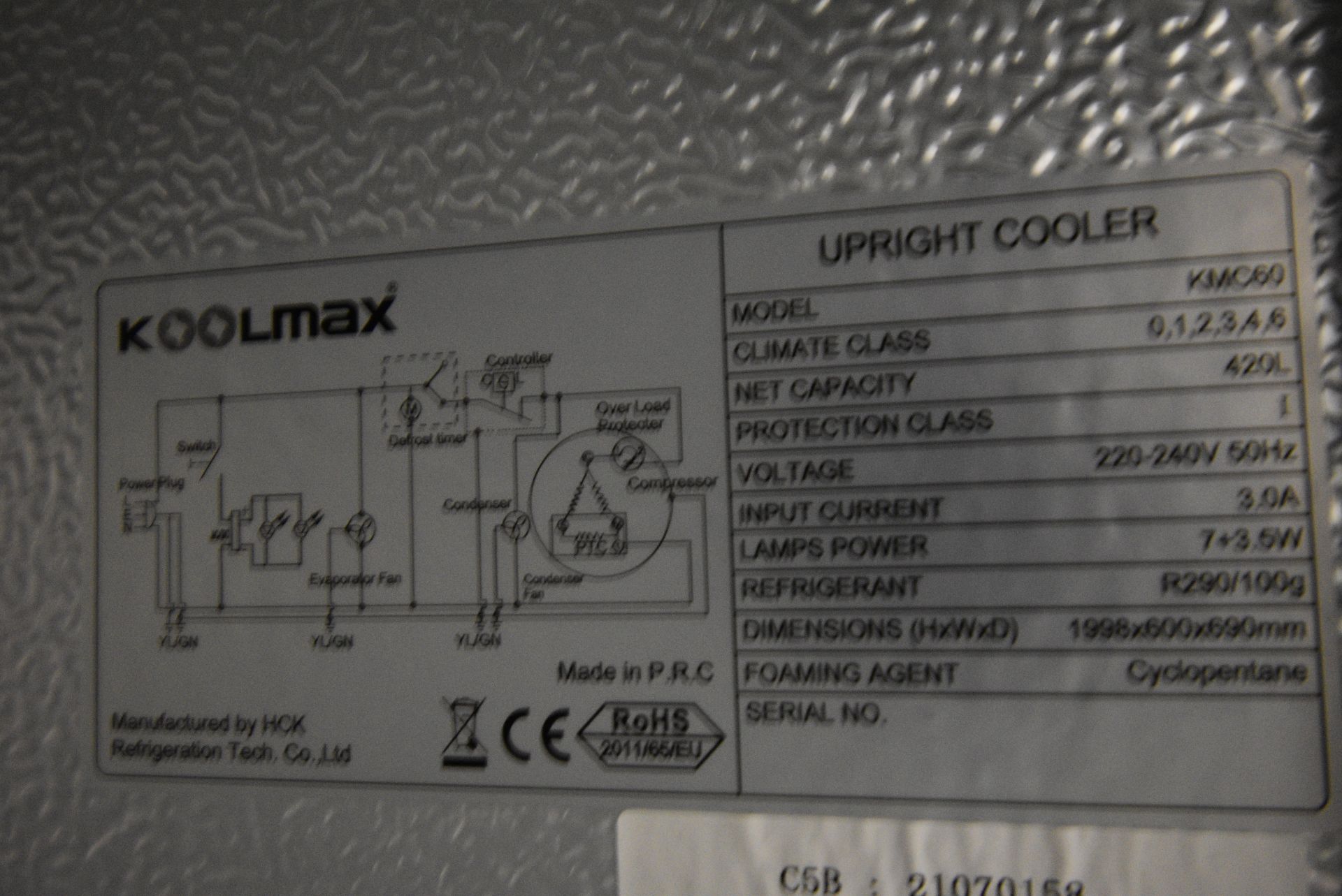 *Cool Max KNC60 Upright Cooler - Image 3 of 3